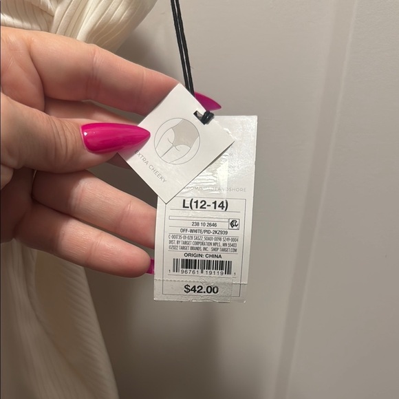 🆕 Shade & Shore White One-Piece Swimsuit. L 12-14. NWT💥 - Picture 3 of 6